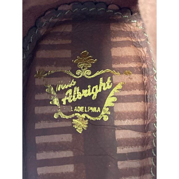 Retro Anthropologie, Miss Albright, Green Suede, Patent Leather Pumps, Size 7.5 - Picture 4 of 9